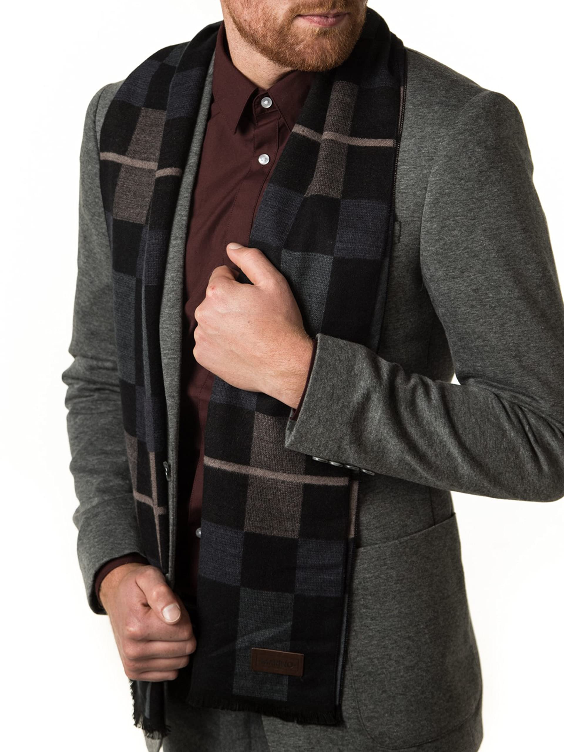 Marino’s Winter Cashmere Feel Men Scarf,100% Cotton Fashion Scarves, In Elegant Gift Box-image-24