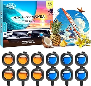 Maximum Value 12-Pack Vent Clip Air Fresheners (Ocean & Hawaiian Scents) - 360 Days Freshness