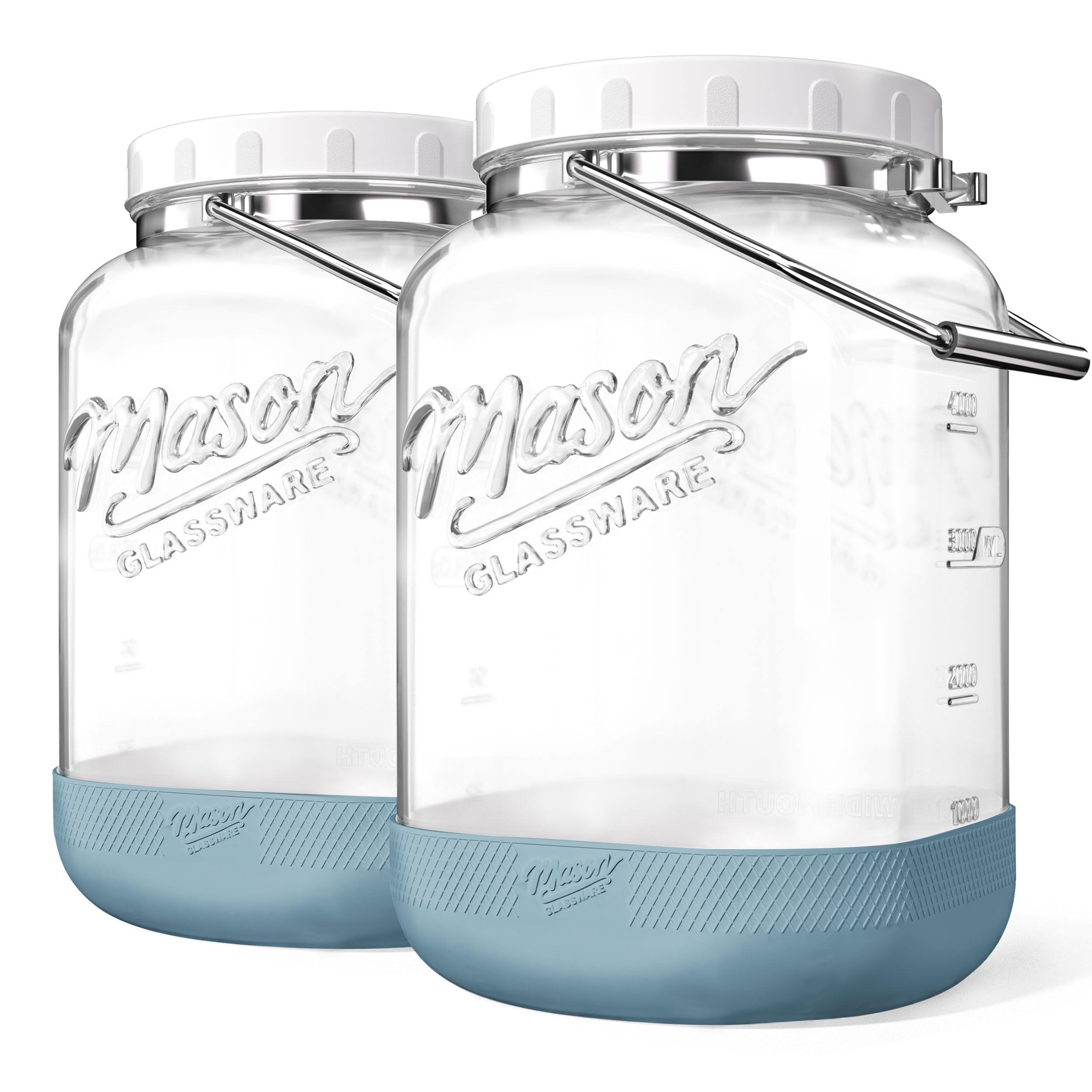 Absovetu Large Glass Storage Jars with Lids Airtight, 5.5 Litre, 2 Pack