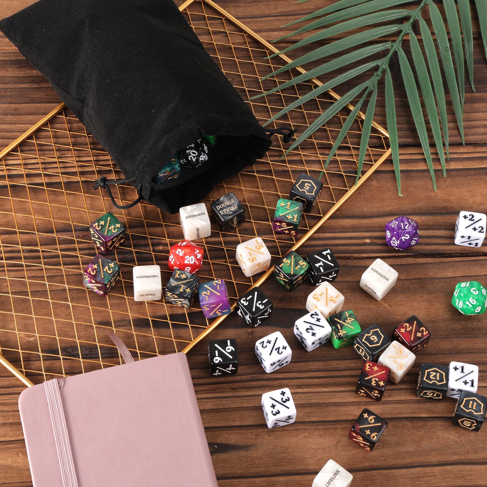 78pz Set Dadi MTG, Include Segnalini Vita +1/-1 Potenziamento Comandante Parola Chiave Segnalini Scudo e Dadi Rotanti 12 Colori per MTG TCG Accessori per Giochi Carte