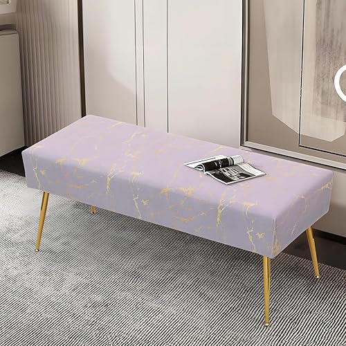 Miniatura 39 de Magshion Mid-Century - Banco otomano de microfibra con botones y patas en X, carga de hasta 440 libras para sala de estar, dormitorio, habitación,