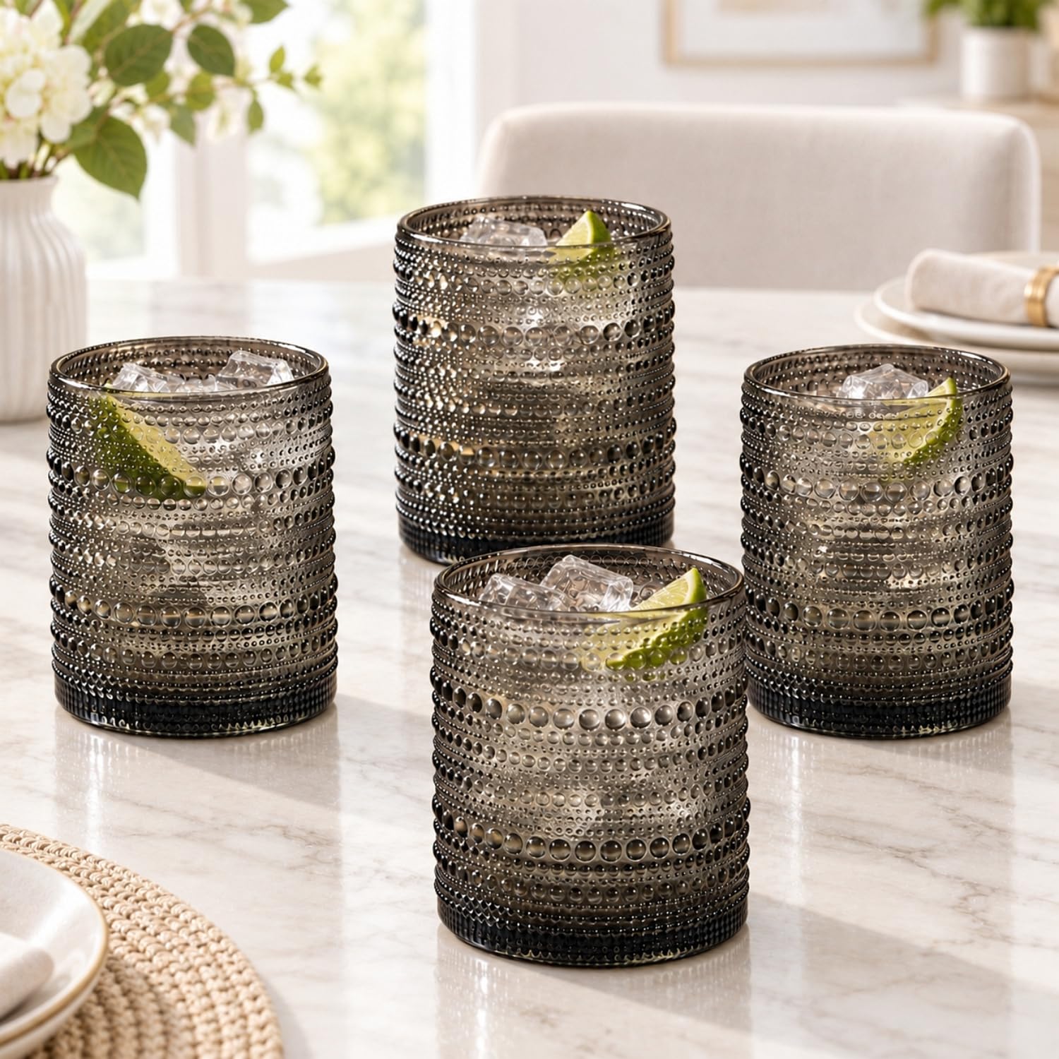 Vintage Hobnail Whiskey Glasses - Set of 6 -12 Vintage Hobnail Whiskey Glasses - Set of 6 -12