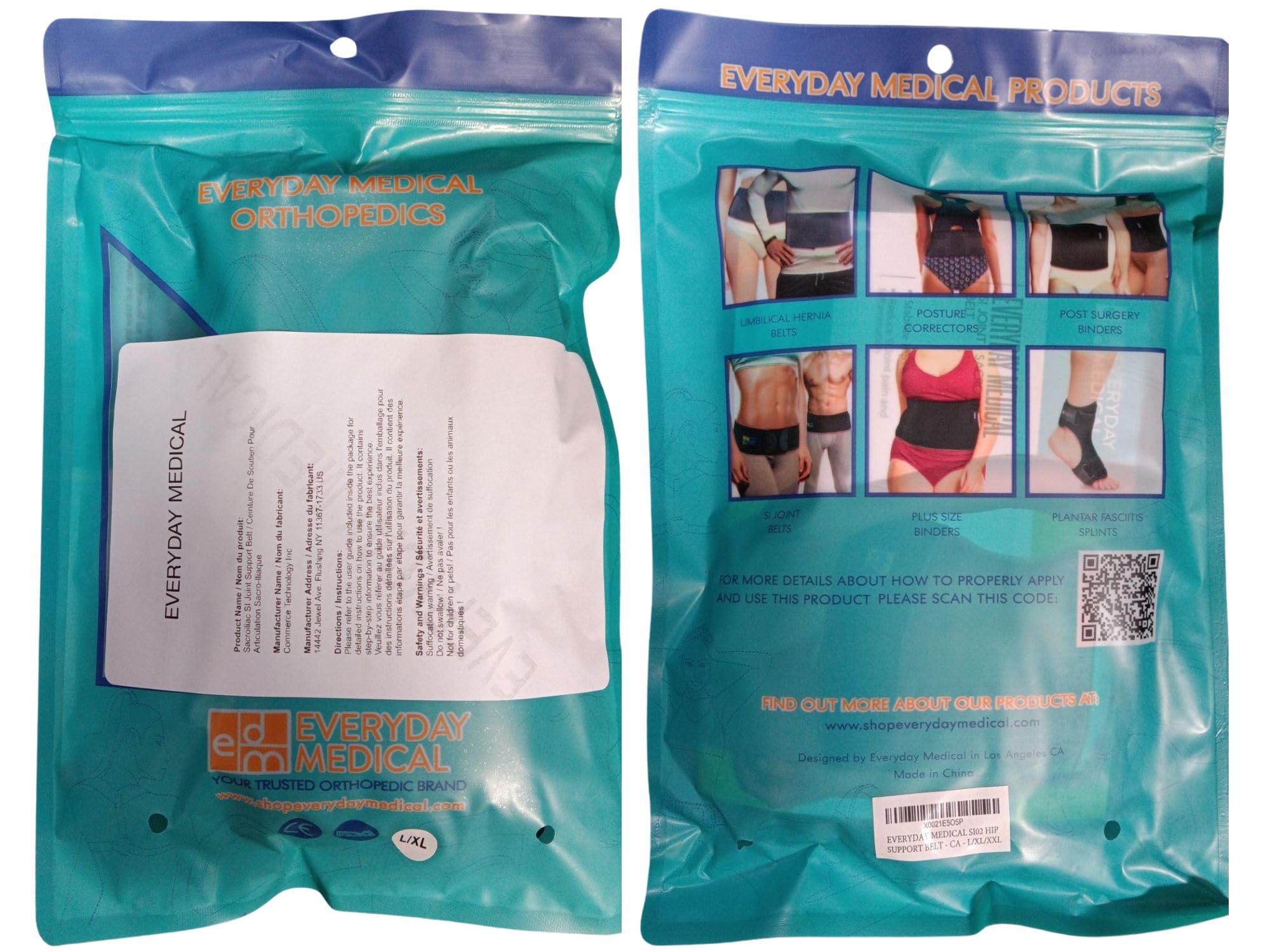 Cintura Sacroiliaca per Everyday Medical I Cintura di Supporto Sacroiliaca con Cinghie Supplementari I Donna e Uomo Supporto Anca per Sciatica e Pelvi I Sacroiliac Si Joint Support Belt I L/XL