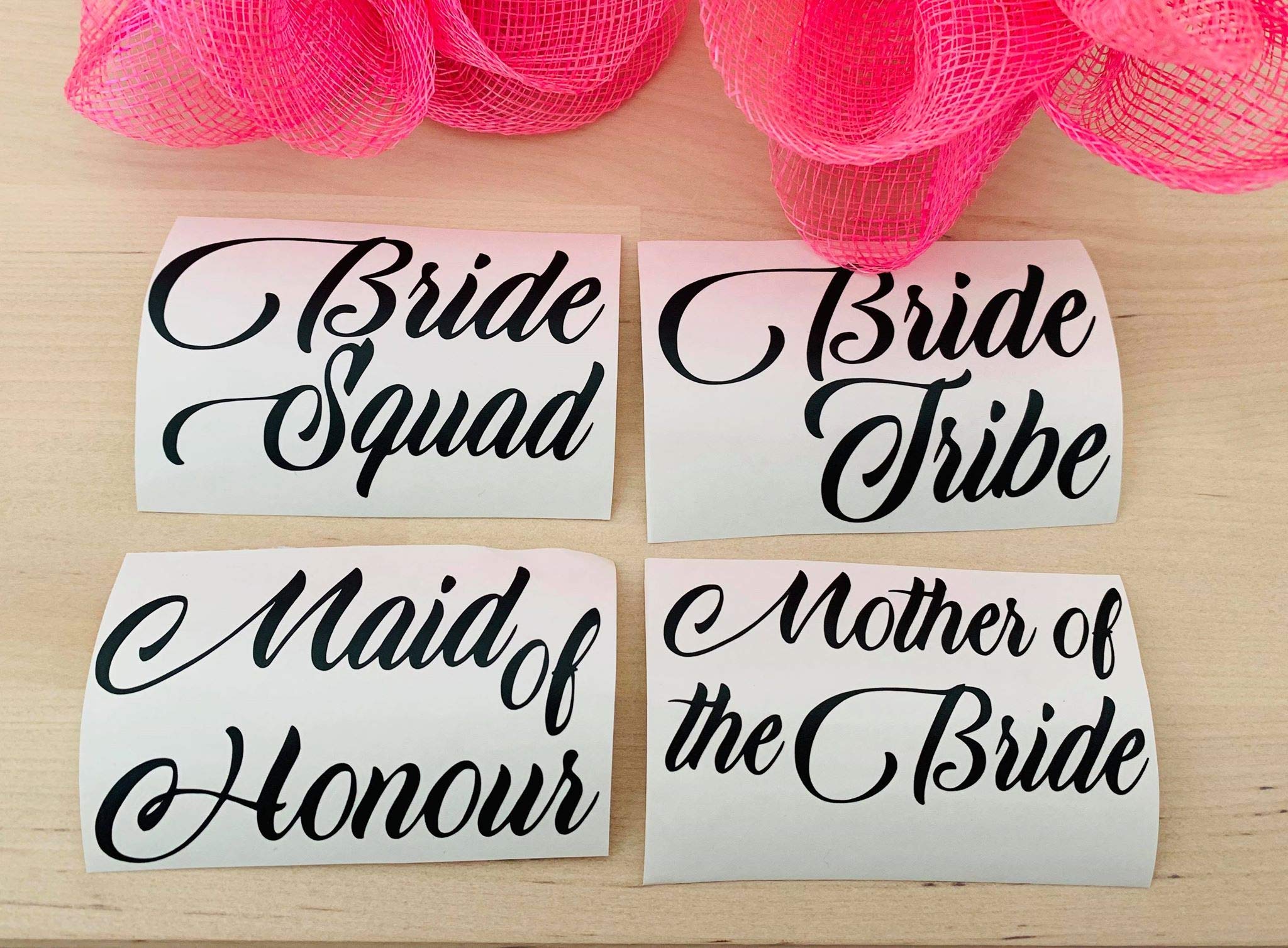 Murrielle Ltd Black Decal Label For Wedding Party Champagne Flutes Glasses/Wine Glasses Matt (Bridesmaid)