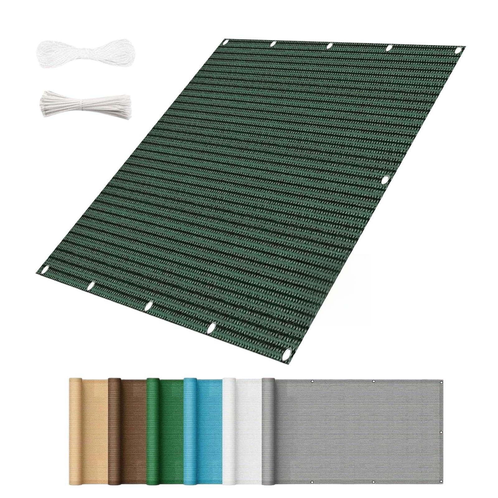 Frangivisto Balcone 1.1 x 0.7 m in HDPE Anti-Uv Divisorio Parasole Paravento Protezione Privacy Respirante Rete Frangivento per Balcone Giardino Recinzione, Verde Scuro