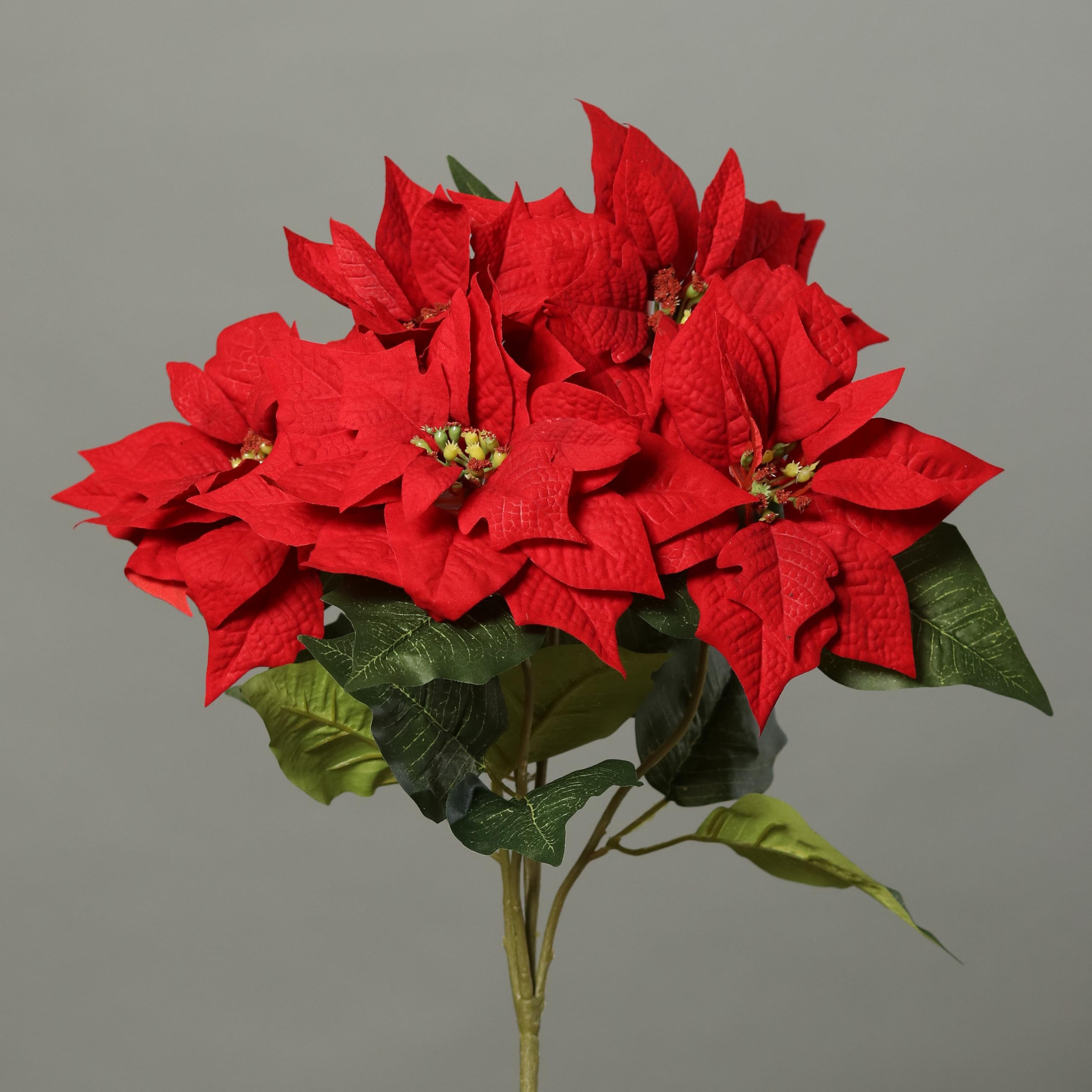 Amazon.de: mucplants knstliche Poinsettia Busch 47 cm Weihnachtsstern  Stecker Dekozweig