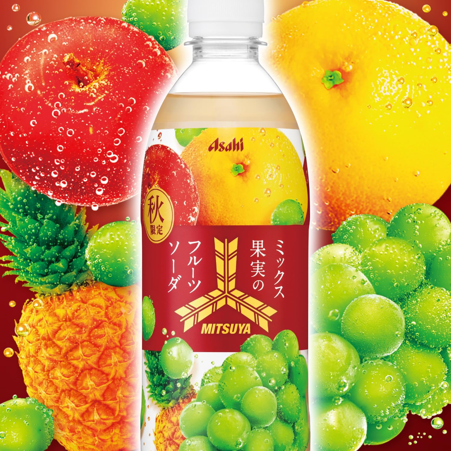 Amazon.co.jp: 三ツ矢 ミックス果実のフルーツソーダ 500ml×24本