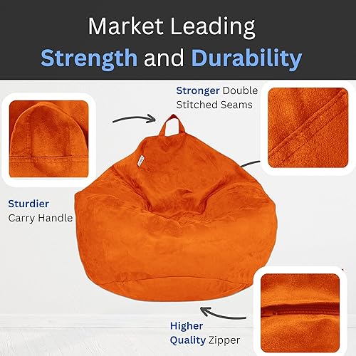 Miniatura 4 de Funda para silla de puf para almacenamiento de animales de peluche (sin relleno) para niños y adultos. Extra grande, nido de pájaro, puf suave