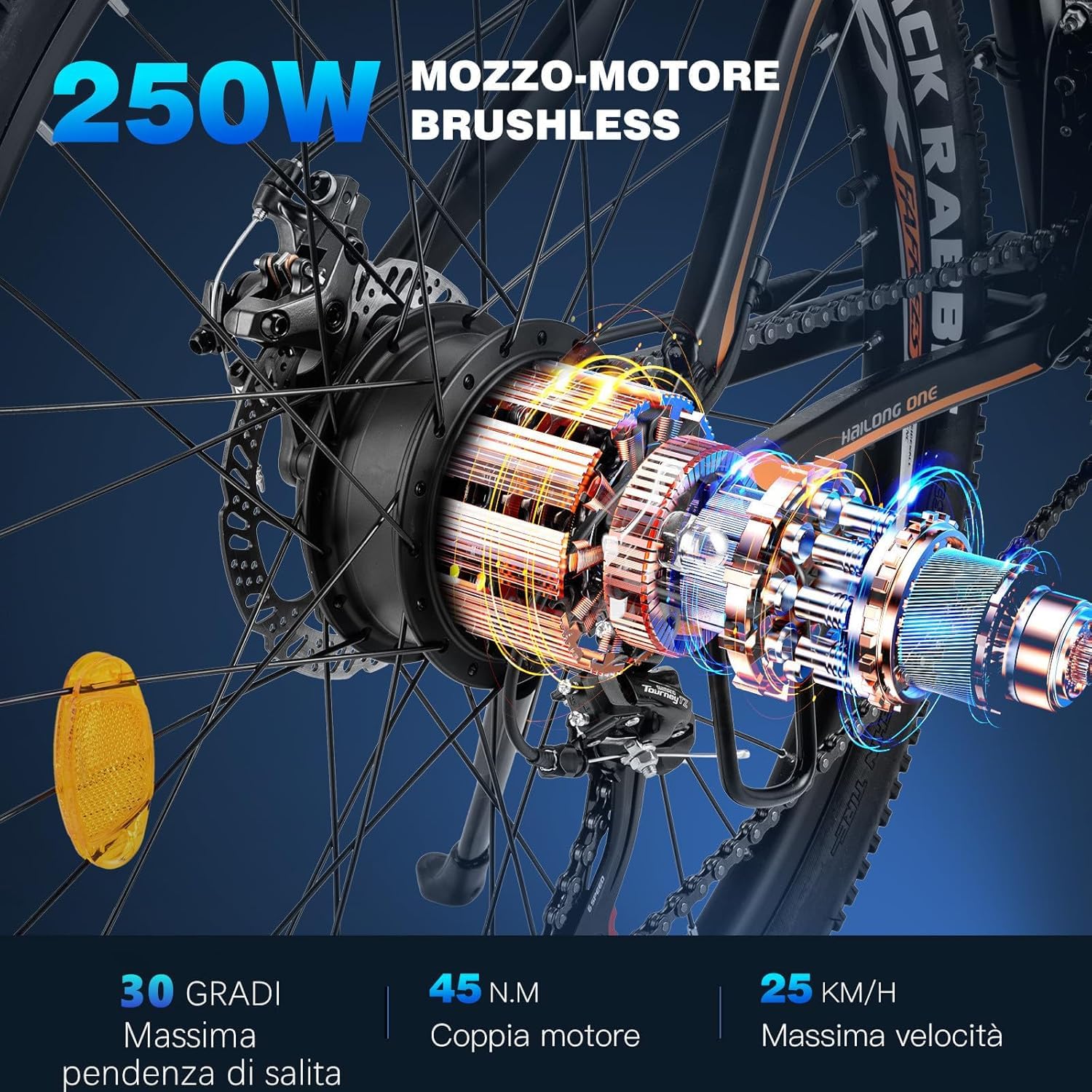 Fafrees Bici Elettrica 26" per Uomo Donna, 21 Velocità MTB da Città, 36V 13Ah 250W Ebike Pedalata Assistita fino a 100KM, Velocità Max 25KM/H,Hailong