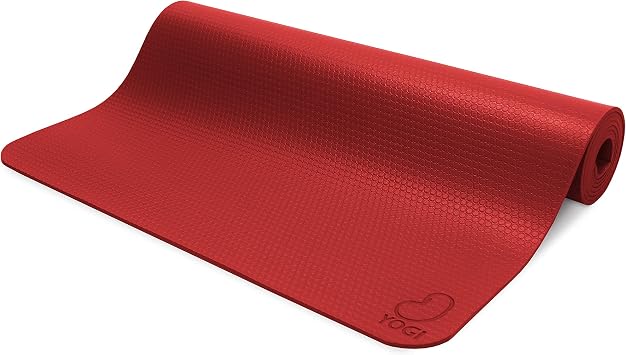 Yogi Premium Yoga Mat for Superior Grip - Eco-Friendly PVC and Natural 4mm Rubber Mat for Yoga, Pilates, Gym and Stretching - Durable Supportive Workout for Home Studio Training, 73 x 24