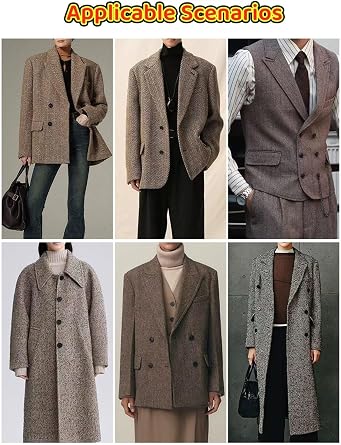 Soft Textured Wool Tweed Fabric DIY Making,Stripe Texture DIY Sewing Crafts Materials,Premium Solid Precut Fabric Full Width Cuttable,for Womens Coats, Skirts, Dresses,Winter Clothing