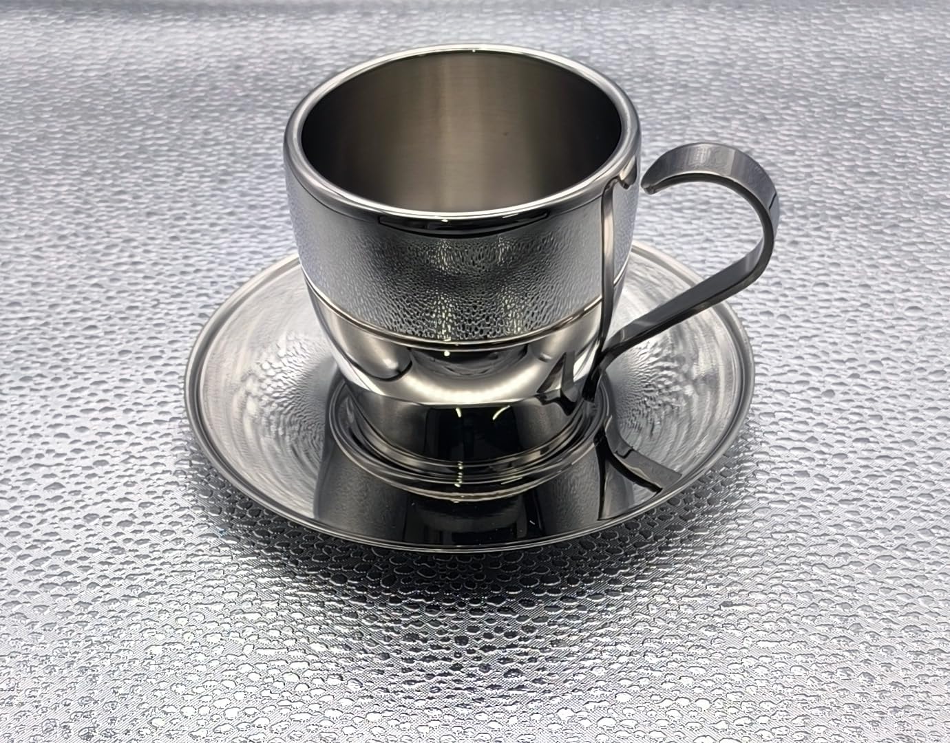 Amazon | eve-mode 18-10ステンレス製 コーヒーカップ＆ソーサ― 二重