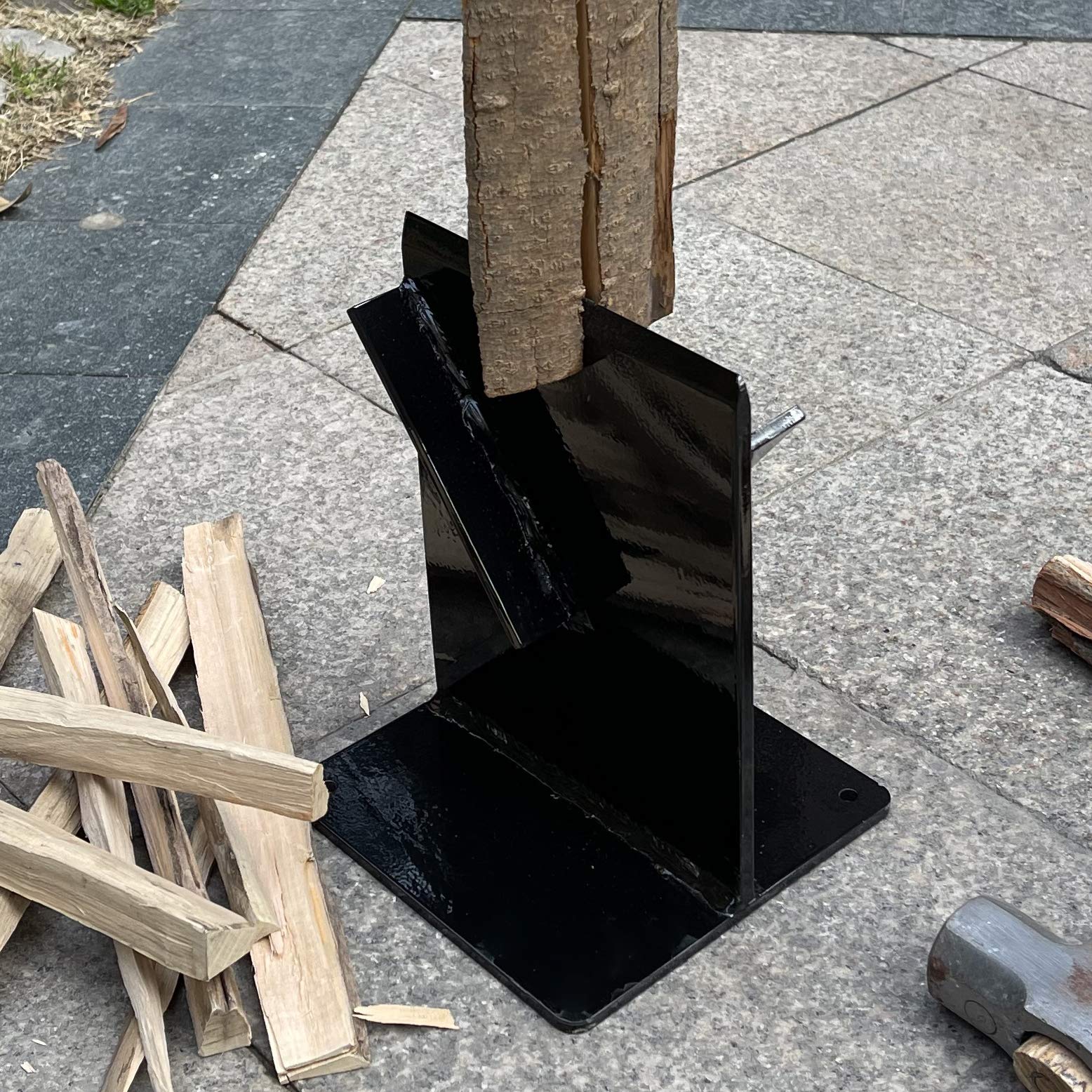 Firewood Kindling Splitter for Wood Stove Fireplace and Fire Pits, Black