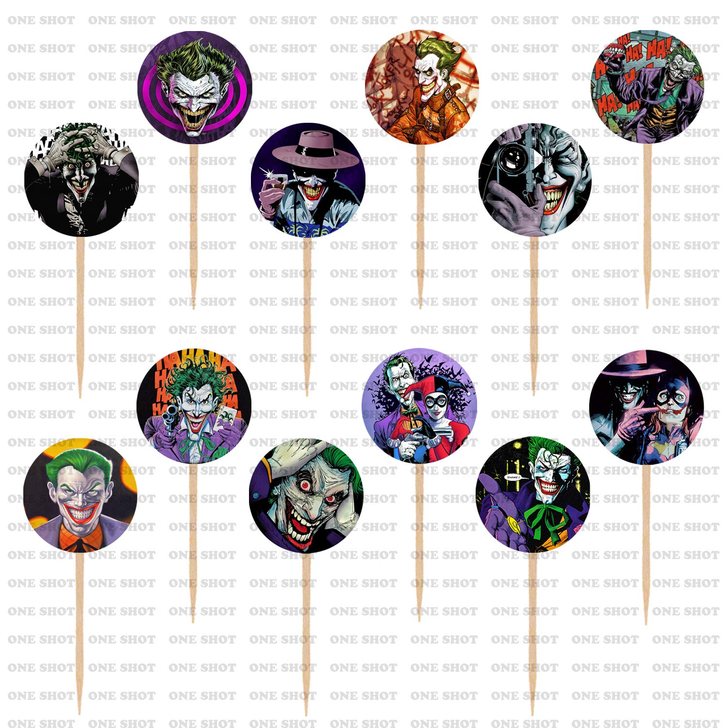 The Joker Cupcake Toppers