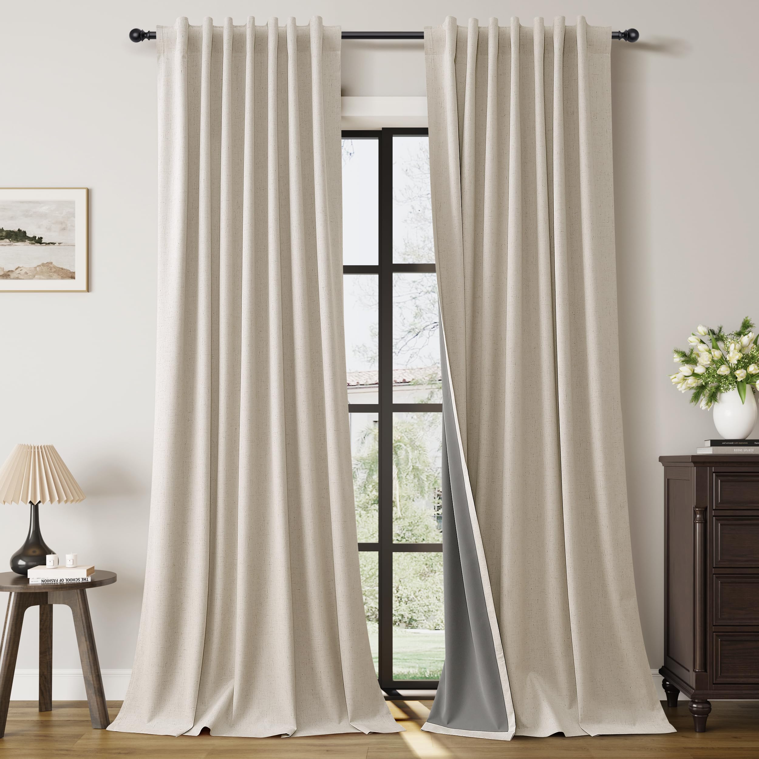 Guken Sand Linen 100 Blackout Drapes