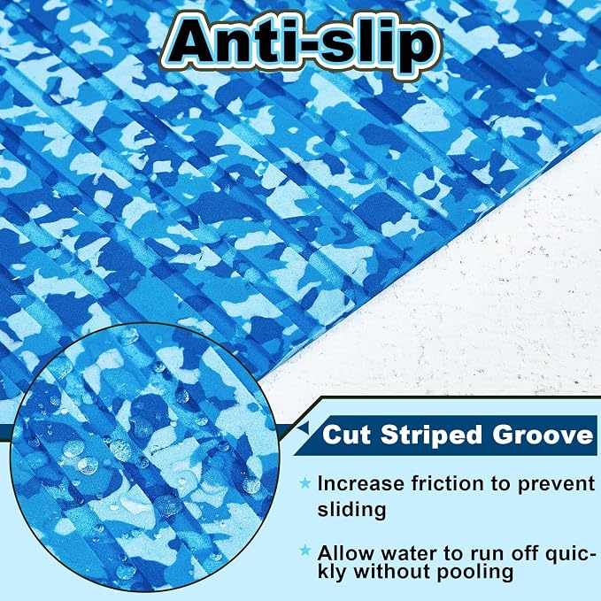 Tinideya Piso para Barco EVA Foam 94'' x 47'' Antideslizante Camo Ocean Autoadhesivo para Kayak Yate Bote Motor (Líneas Verticales) miniatura 5