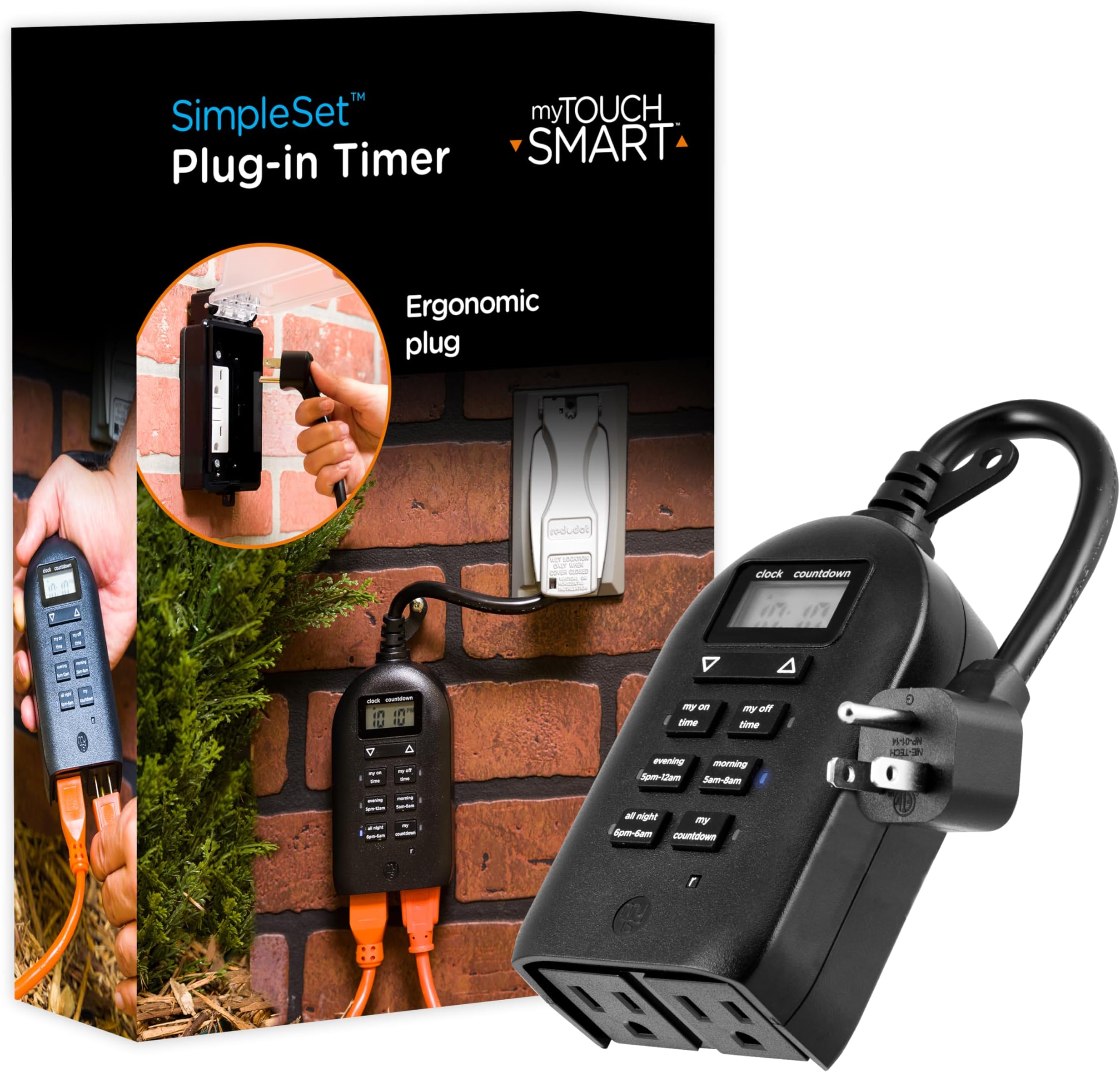 26898-P1 Indoor/Outdoor Weather Resistant Digital Plug-in Timer, Custom Presets