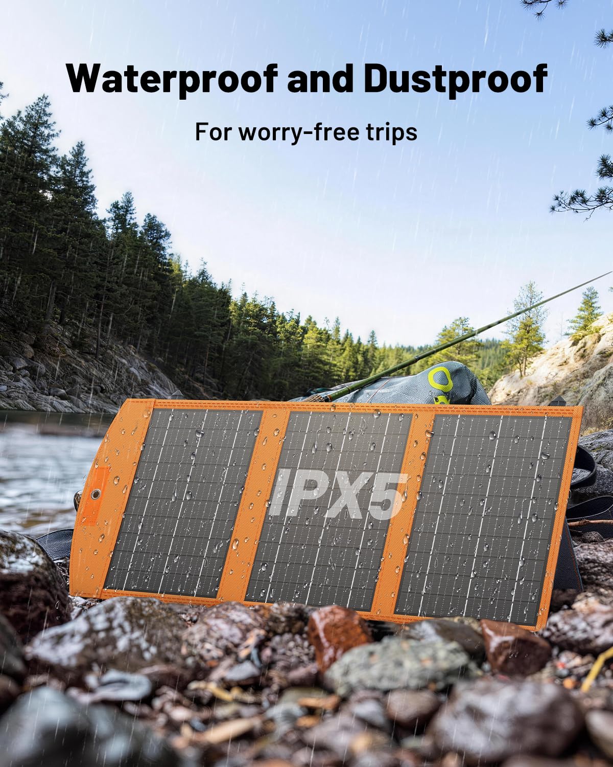 Ładowarka do paneli słonecznych 30 W przenośna ładowarka do paneli słonecznych z podwójnym inteligentnym wyjściem szybkiego ładowania USB (USB-A i typ C) składany panel słoneczny IPX5 wodoodporny do