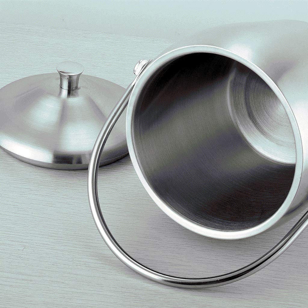 Cubeta​para Hielo, Cubitera Cubiteras de Acero Inoxidable con Pinzas, cubeta de Hielo de Doble Pared, cubetas de Hielo para Vino para Paties y Bar, cubetas de Hielo Plateadas para Acampar al Aire Libr