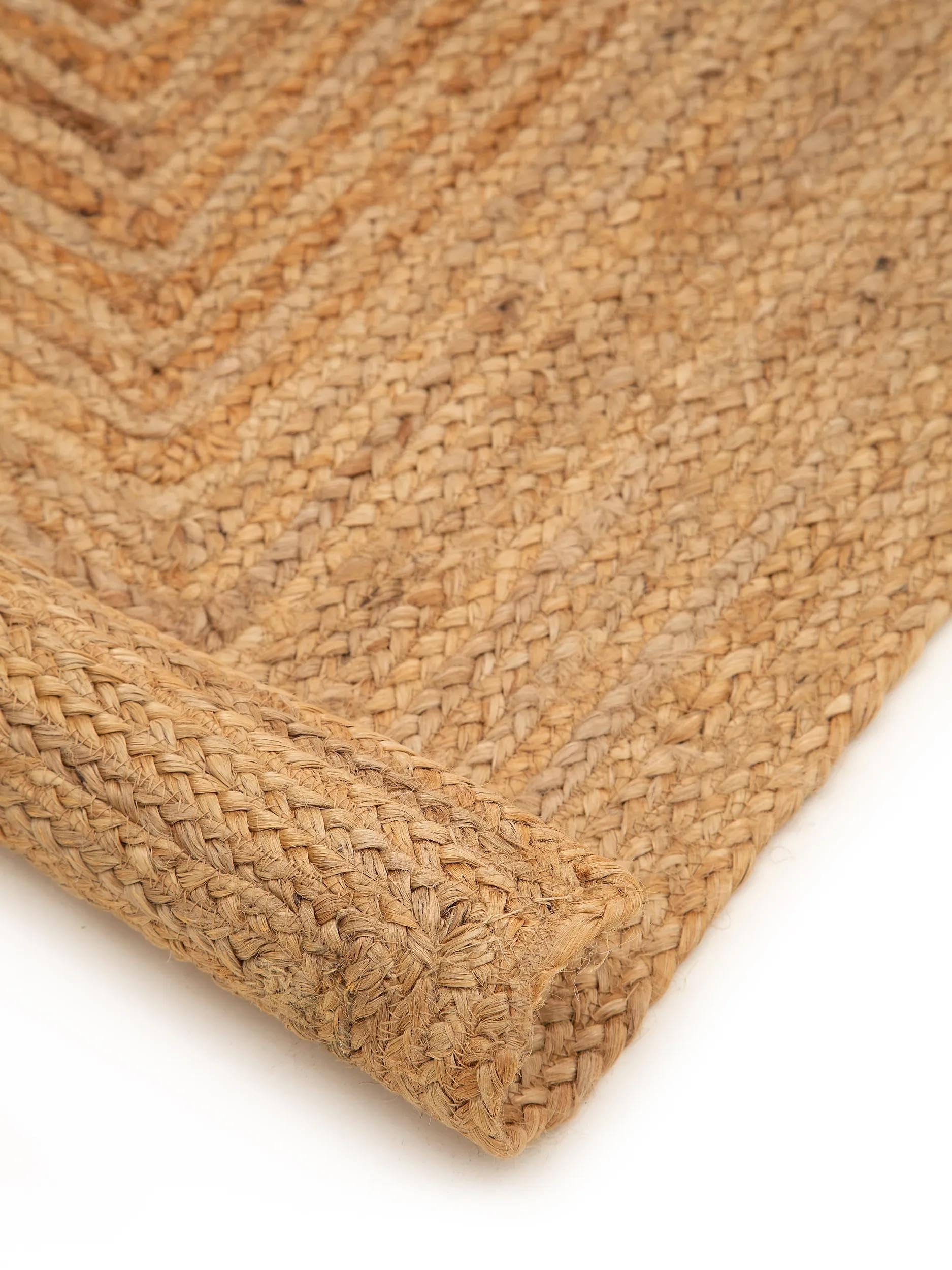 benuta Pure Jute Teppich Jutta - Natur 70x200 cm - Handgewebter Wohnzimmerteppich - Natürliches Boho Design - Für Fußbodenheizung geeignet