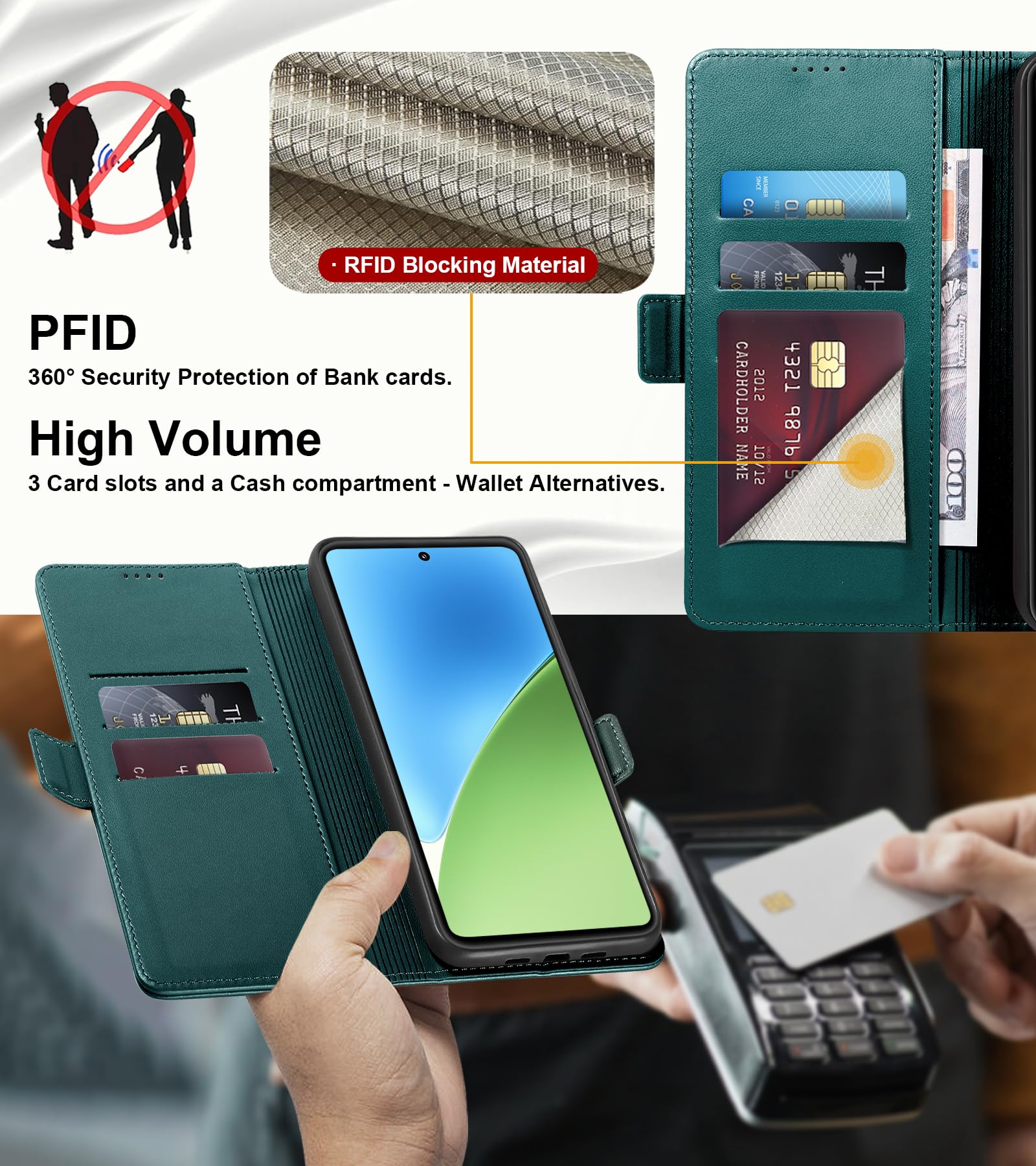 Custodia Portafoglio In PU Con Protezione RFID Per Xiaomi 15 | Design Tiger Con Chiusura Magnetica E Supporto - 2