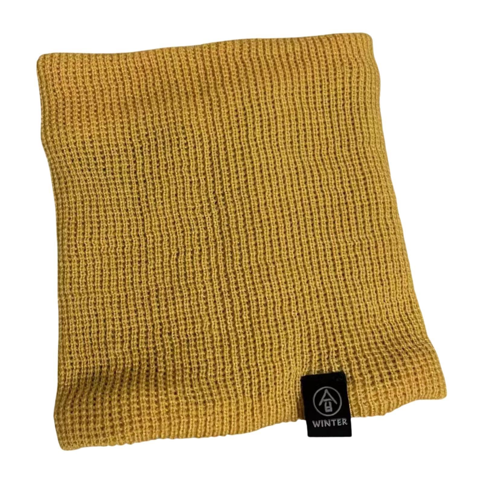 Winter Neck Warmer Gaiter Windproof Scarf for Cycling Cold Weather Men Women Yellow-image-0
