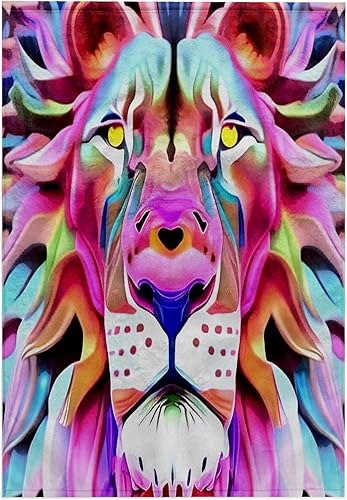3dRose 15x22 Hand Towel - an Unreal Dreamlike Lion Fantasy Art Acrylic Art - Geometric Abstract