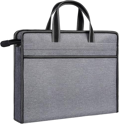 Enyuwlcm Oxford - Bolsa de documentos con cremallera y asa para llevar archivos de papel, libros, carpeta de archivos, 1 paquete (H-gris)
