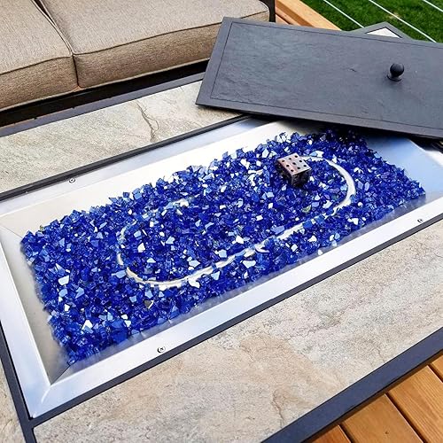 Miniatura 4 de GRISUN Onyx - Cristal de fuego negro para hoguera, 20 libras de 14 pulgadas de alto brillo reflectante rocas de vidrio templado para chimenea