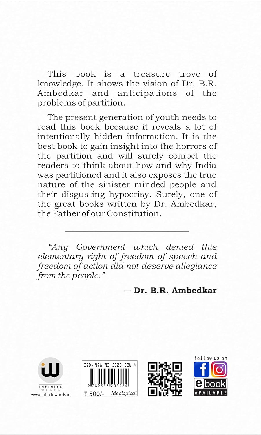Diwali Sale Pakistan Or The Partition Of India | Dr. B.r. Ambedkar | Thoughts On Pakistan | English Paperback | The Original Edition | Book Books पाकिस्तान और भारत का विभाजन Br Bhimrao In India Castes Works B R Pride Baba Saheb Bheemrao Bheem Rao Bhim Problem Untouchables Ambedkar'S All Writings Father Constitution Speeches Roy Hindi By Annotated Critical Navayana And Other Tharoor Essays डॉ. बाबासाहेब आंबेडकर डा बाबा साहेब, डॉ भीमराव अम्बेडकर, अंबेडकर Bharat Ka Vibhajan Understanding Mai + Kaise Bana Shashi States And Minorities Waiting For Visa Rupee Biography Autobiography Auto Biography On Buddhism Buddha And His Dhamma Jaat Paat Ka Vinash पाकिस्तान और भारत का विभाजन अथवा Athva Bharat Ka Vibhajan Atharva Aur Annihilation Of Caste With A Reply To Mahatma Gandhi System Annhilation Cast Anhilation Matters Arundhati Inhilation Inhalation 1 Diwali Sale Pakistan Or The Partition Of India | Dr. B.r. Ambedkar | Thoughts On Pakistan | English Paperback | The Original Edition | Book Books पाकिस्तान और भारत का विभाजन Br Bhimrao In India Castes Works B R Pride Baba Saheb Bheemrao Bheem Rao Bhim Problem Untouchables Ambedkar'S All Writings Father Constitution Speeches Roy Hindi By Annotated Critical Navayana And Other Tharoor Essays डॉ. बाबासाहेब आंबेडकर डा बाबा साहेब, डॉ भीमराव अम्बेडकर, अंबेडकर Bharat Ka Vibhajan Understanding Mai + Kaise Bana Shashi States And Minorities Waiting For Visa Rupee Biography Autobiography Auto Biography On Buddhism Buddha And His Dhamma Jaat Paat Ka Vinash पाकिस्तान और भारत का विभाजन अथवा Athva Bharat Ka Vibhajan Atharva Aur Annihilation Of Caste With A Reply To Mahatma Gandhi System Annhilation Cast Anhilation Matters Arundhati Inhilation Inhalation