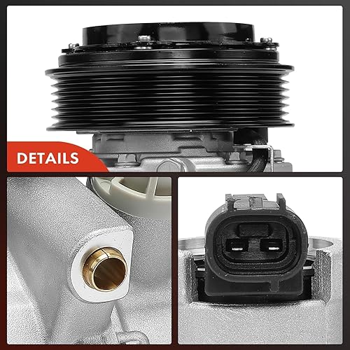 Miniatura 8 de A-Premium Compresor AC con embrague compatible con Ford Mustang 5.0L 2018-2021