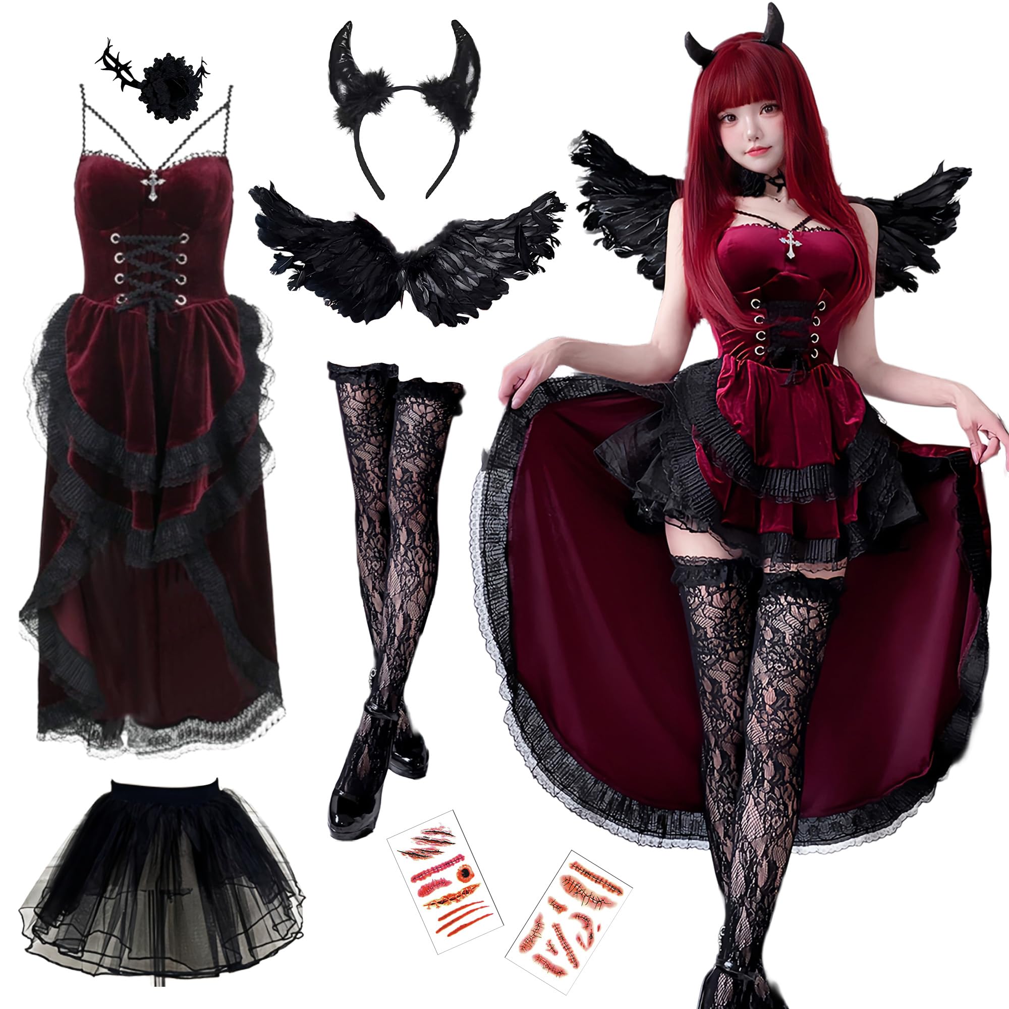 Amazon.co.jp: [Buoniganuo] 魔女 デビル コスプレ 小悪魔 ハロウィン