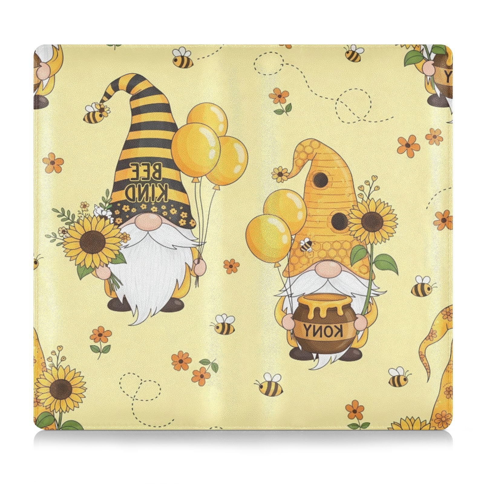 BURSTDDY Sunflower Gnome Leather Car Registration and Insurance Holder,Registration and Insurance Card Holder Glove Box Car Organizer Car Document Holder for Cards, Driver License