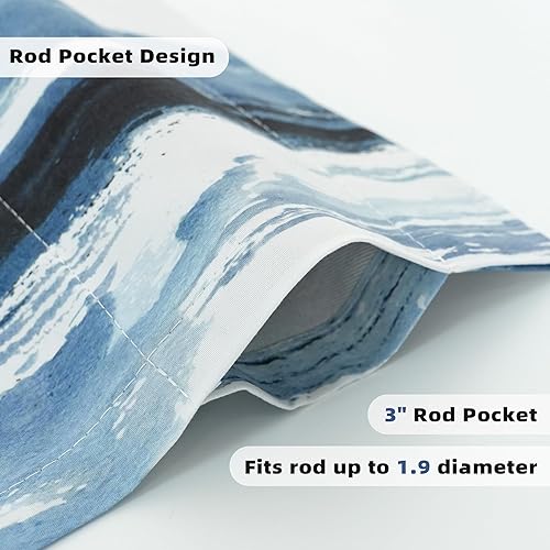 Miniatura 6 de DriftAway Pincel de pintura con forro de acuarela con aislamiento térmico para ventana, cenefa para ventana, bolsillo para barra, azul marino y