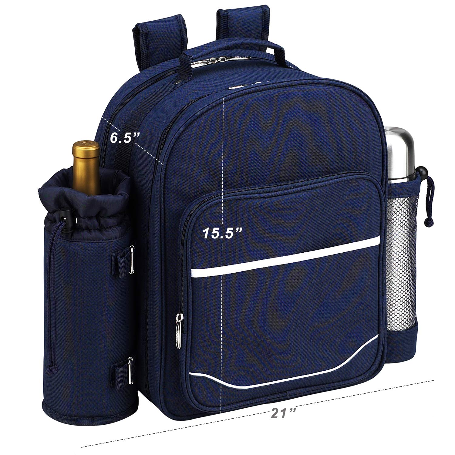 Picnic at Ascot Original Equipped 2 Person Picnic Backpack with Coffee Service, Cooler & Insulated Wine Holder - Designed & Assembled in The USA