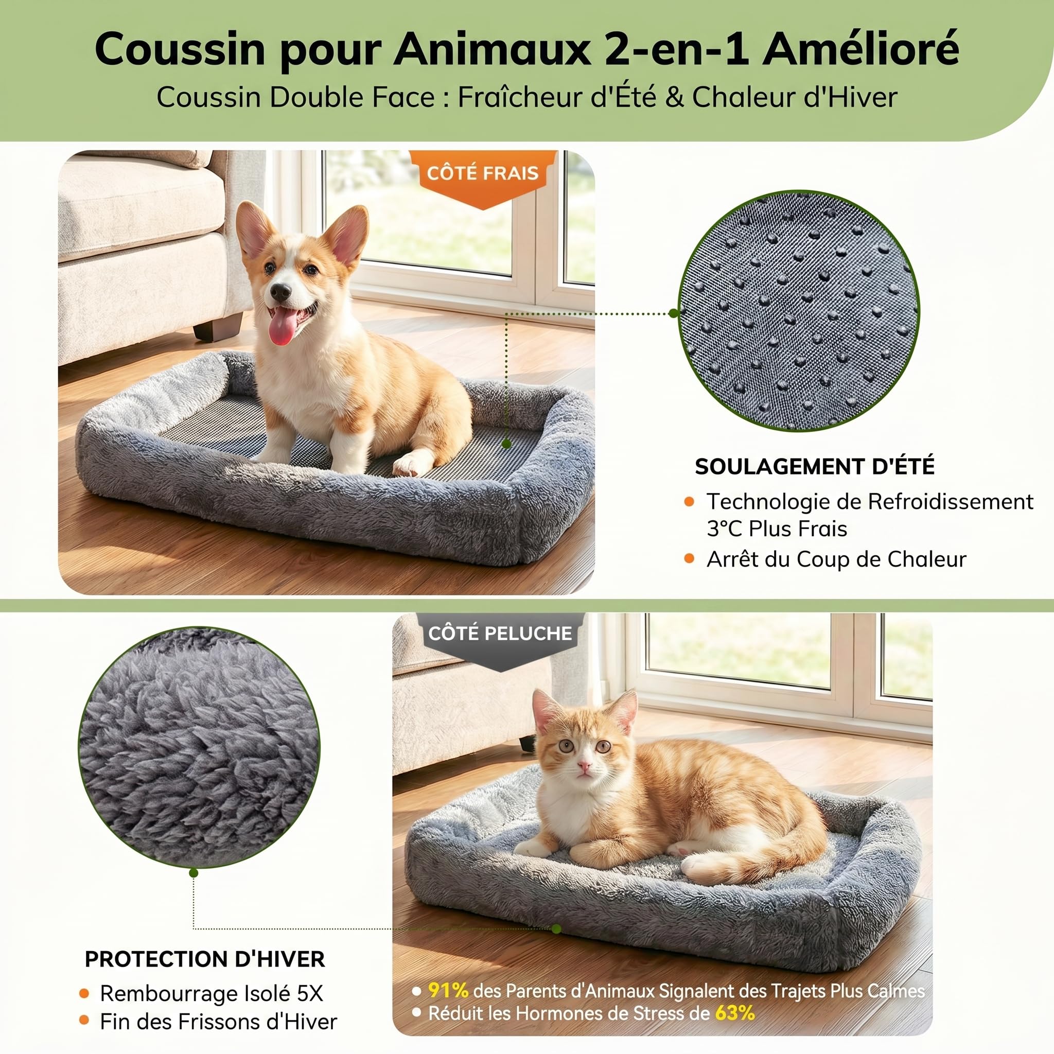 Morpilot Sac de Transport Extensible pour Chat - Extra Stable - Tissu en Maille Respirante pour Animaux de Compagnie