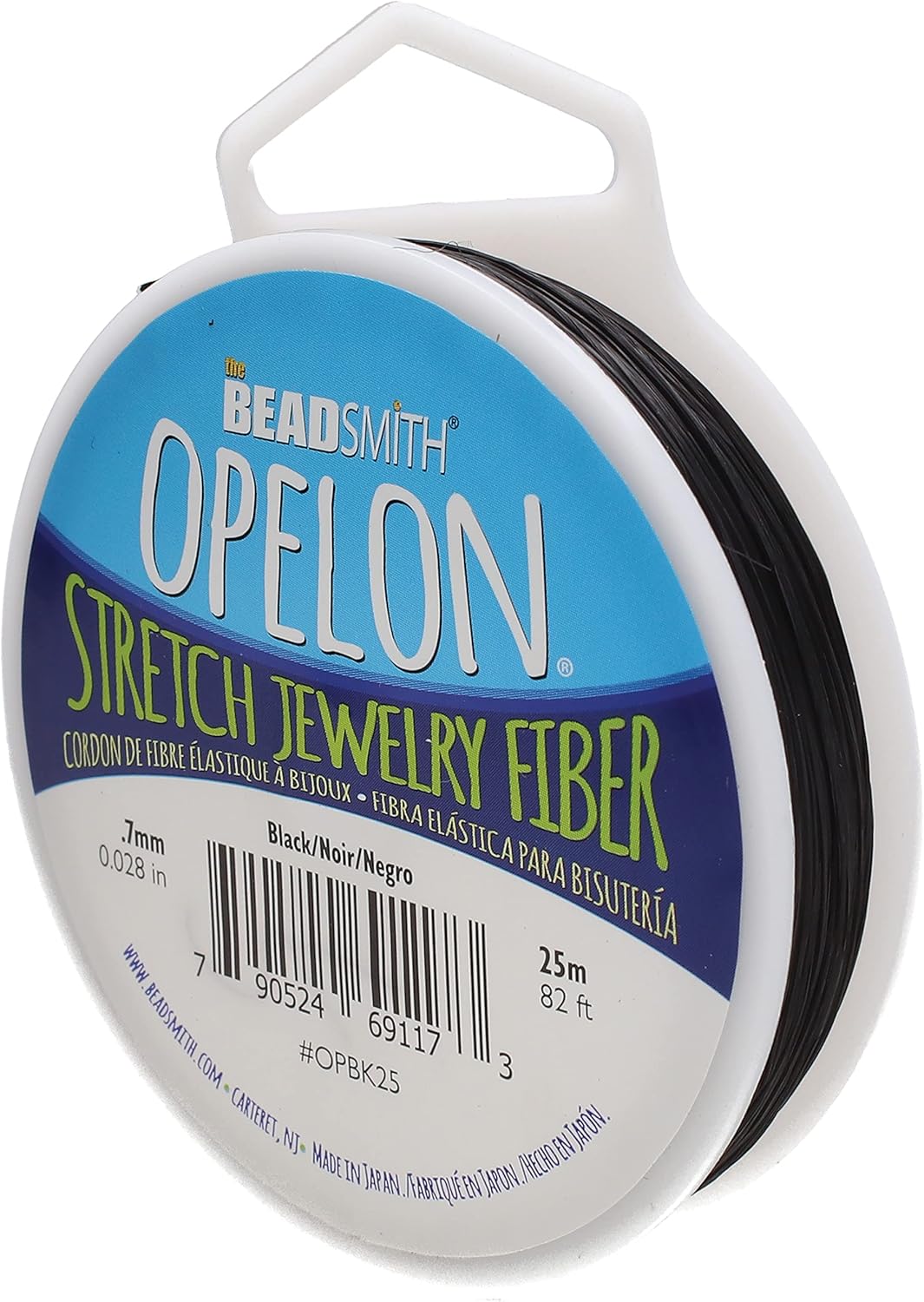 The Beadsmith Opelon Cord, Stretch Jewelry Fiber, Black