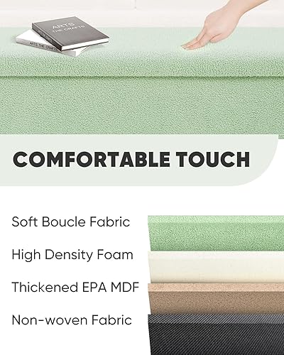 Miniatura 46 de B FSOBEIIALEO Cubo otomano de almacenamiento pequeño Sherpa otomano otomano, otomanas plegables y portátiles, piel de peluche sintética, color