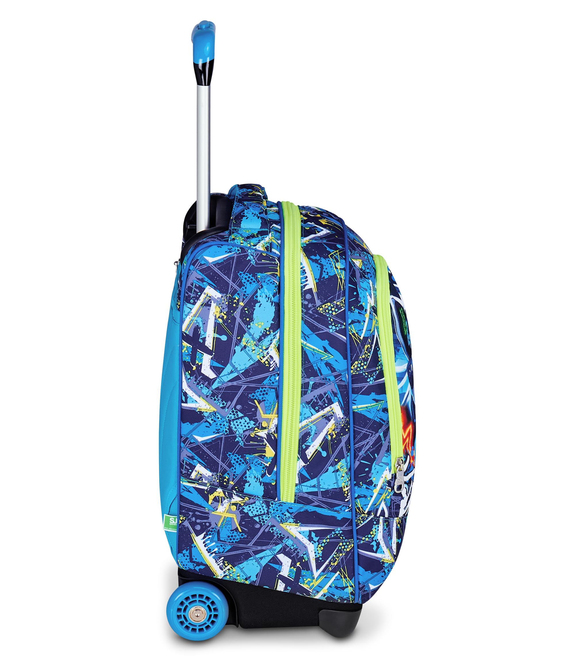 SJ GANG STYLE JAM GANG Trolley Scuola Fisso, Blu, 2 in 1, Doppio Uso, Trolley e Zaino, Zaino Scuola Elementare, Bambino