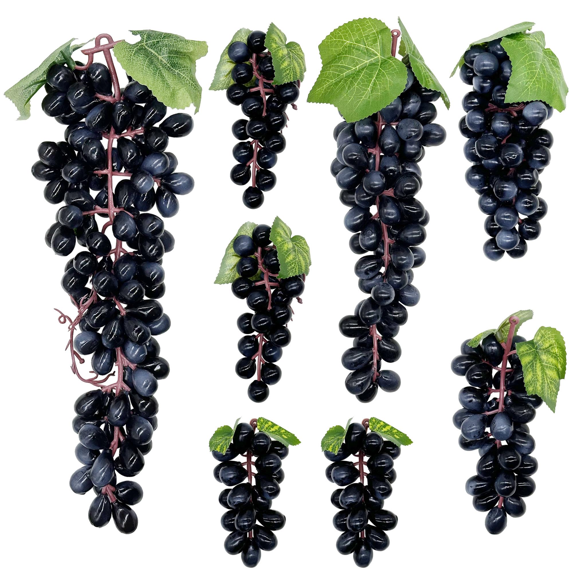 8 Uvas Artificiales, Negro Uvas Realista Decoración Simulación Uvas Artificial Lifelike Fruta para Frutas Accesorios, Frutas Decorativas