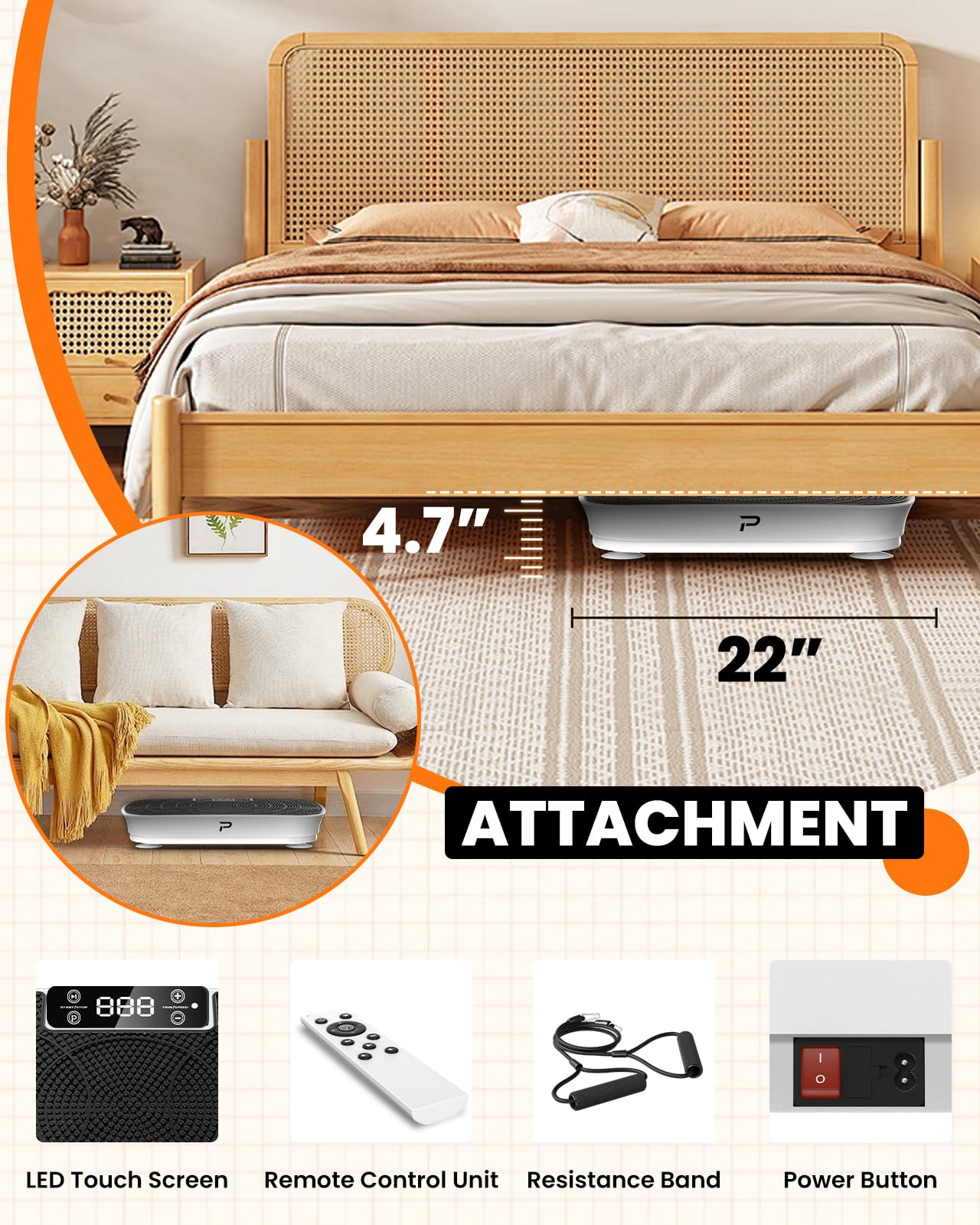 Vibration Plate Exercise Machine - Bluetooth Music & 400LBS Capacity Vibration Plate for Lymphatic Drainage & Weight Loss with 99 Speed Levels, Whole Body Vibration Plate for Home Fitness