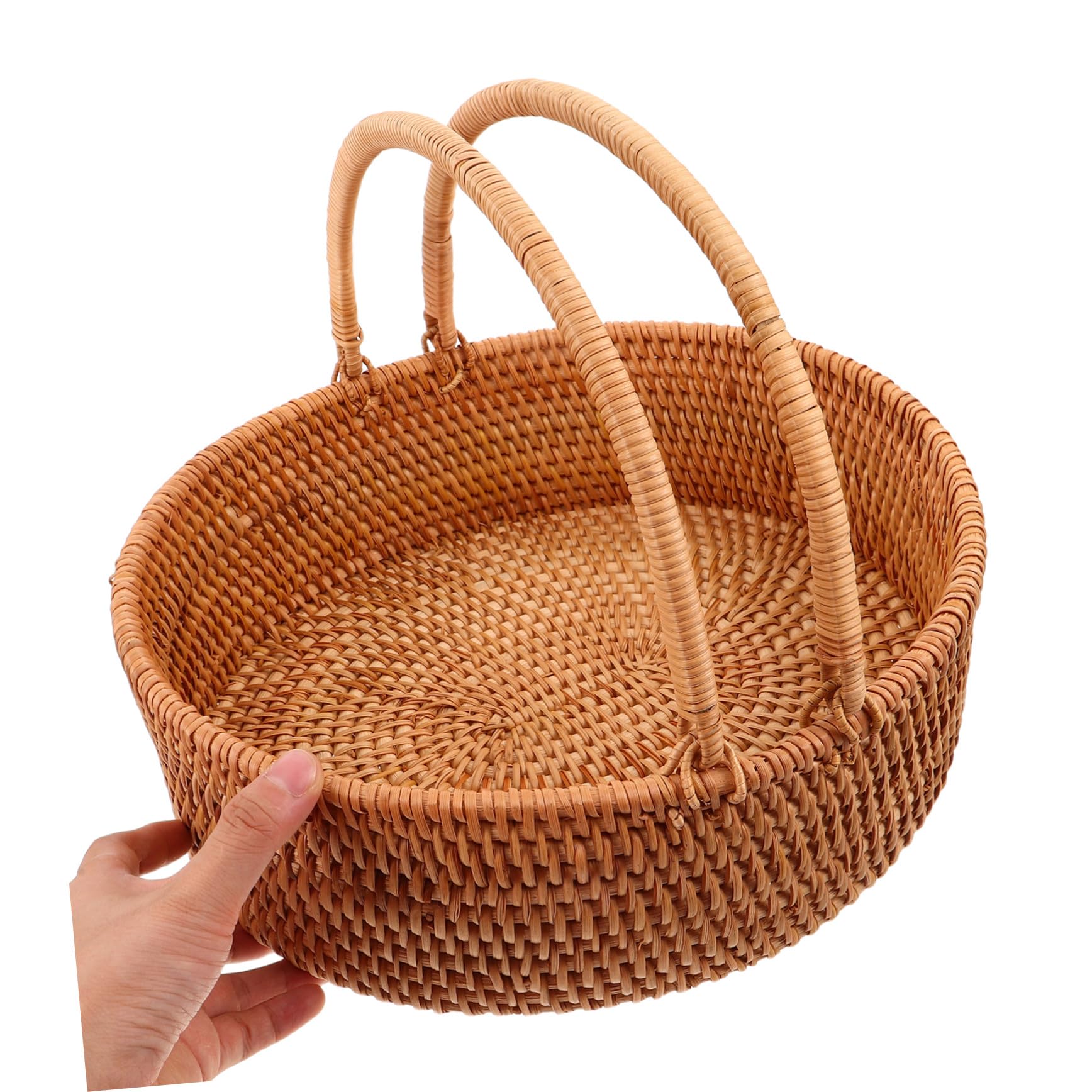 Geflochtener Picknickkorb mit Henkel aus Rattan für Hochzeiten | Stabil und Leicht zu Reinigen, für Snacks und Süßwaren, Rustikale Optik