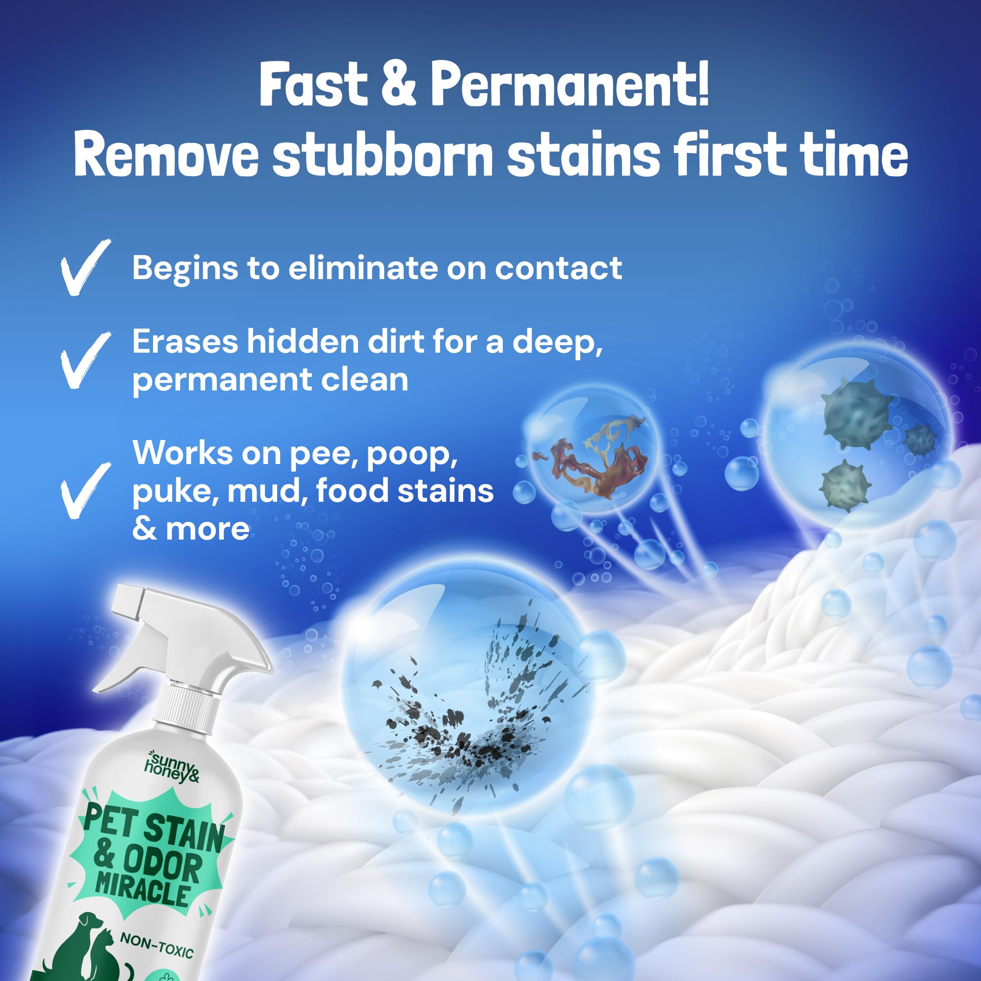 Pet Stain & Odor Miracle – Enzyme Cleaner per cani e gatti urina, feci, vomito, Drool...