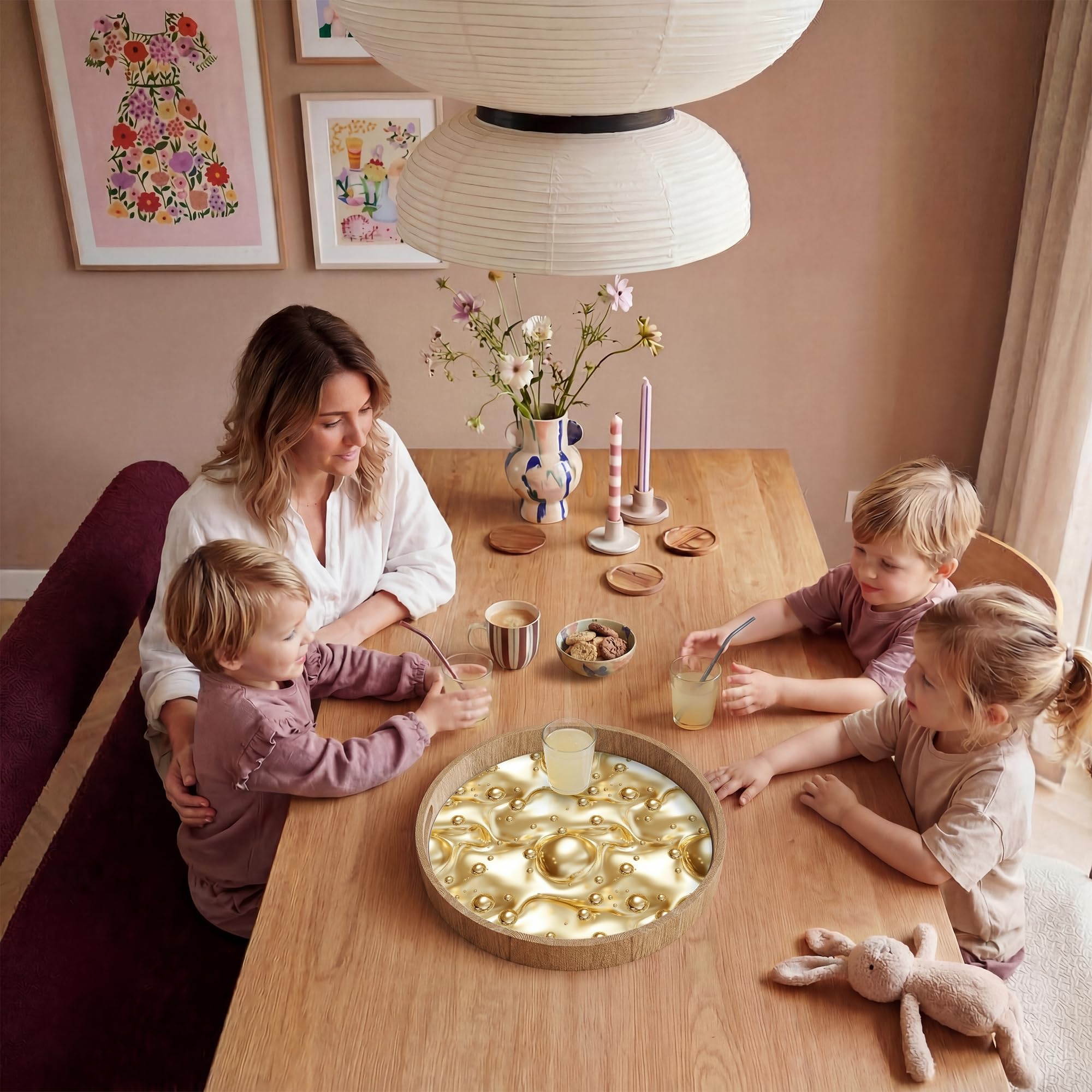 Plateau De Table Plateaux Service Repas Bois Decoratif Dejeuner