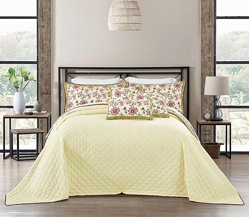 Miniatura 3 de DaisyHuang Colcha extragrande King de 128 x 120 pulgadas, extra ancha, colección floral persa, funda de edredón de arte indio, reversible, 6 piezas,