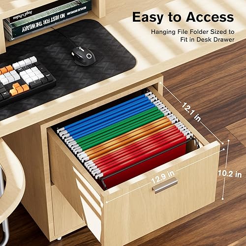 Vista 3 de MaxGear Mesh Hanging File Organizer Box, Letter Size File Storage Box with Smooth Rails, Desktop Metal Filing Holder for Hanging Folders, Office