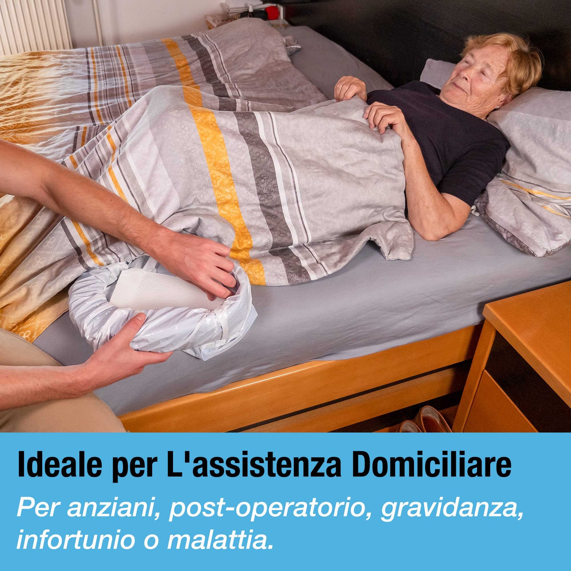 Set di Padelle Sagomate con 25 Imbottiture e Pad Super Assorbenti - Padella Sanitaria da Letto Per Uso Ospedaliero o Domestico di Pazienti Anziani e Costretti a Letto - I Pad Assorbono fino a 1000 ml