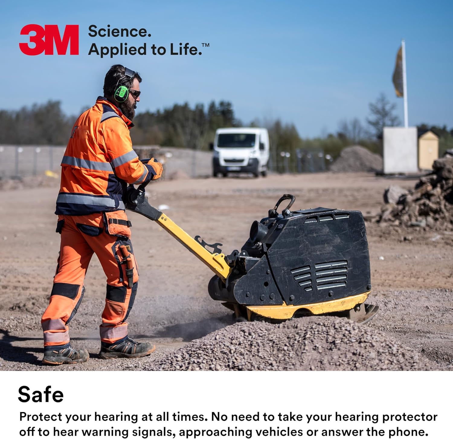 3M PELTOR WS ALERT XPV Headset, Solar Powered, MRX21A1WS7, Headband, Connected Equipment App, MultiPoint Bluetooth, Noise Cancelling Microphone, 22 dB, Green