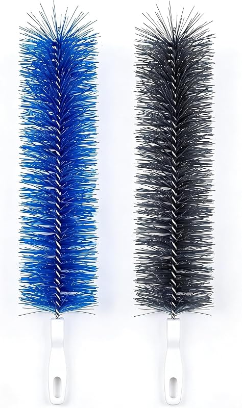 Escova Flexível de Microfibra para Limpeza de Ventiladores, Ar-Condicionado, Saídas de Ar e Cantos Estreitos HOMY MART, Azul e Cinza, Pacote com 2