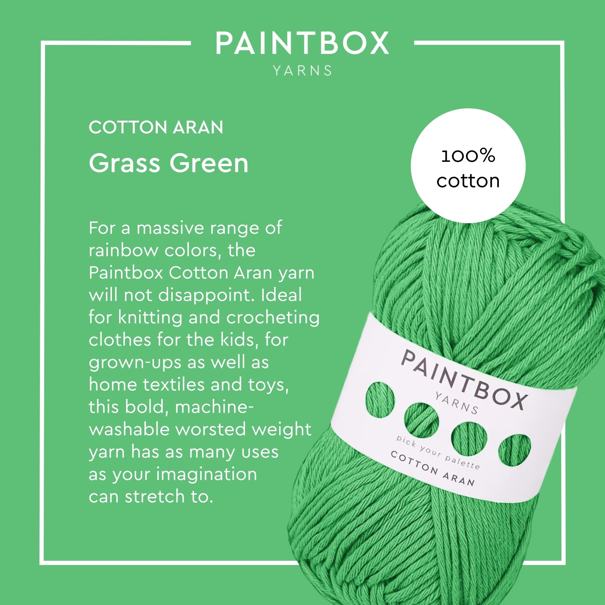 Amazon.com: Paintbox Yarns 100% Cotton Aran Yarn 1.76oz (50g), 93
